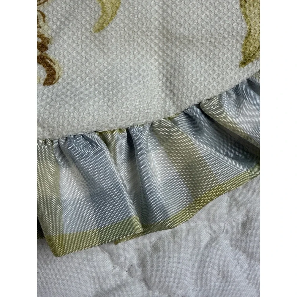Williamsburg Waverly Valances Magnolia & Dogwood Lined Taffeta Gingham Trim (3)